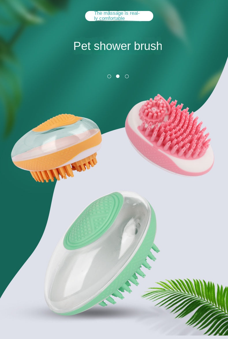 Dog Cat Bath Brush 2-in-1 Pet SPA Massage Comb Soft Silicone Pets Shower Hair Grooming Cmob Dog Cleaning Tool Pet Produc