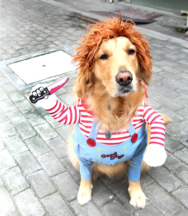 Halloween Pet Costume Pet Dog Funny Clothes Adjustable Dog Cosplay Costume Scary Costume Party Gatherings