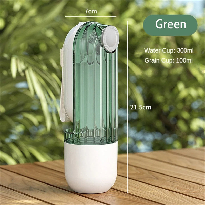 2 In 1 Pet Water Cup Segment Design Green Dog Walking Portable Drinking Cup Dog Feeding Supplies Pet Supplies Dog Walkin