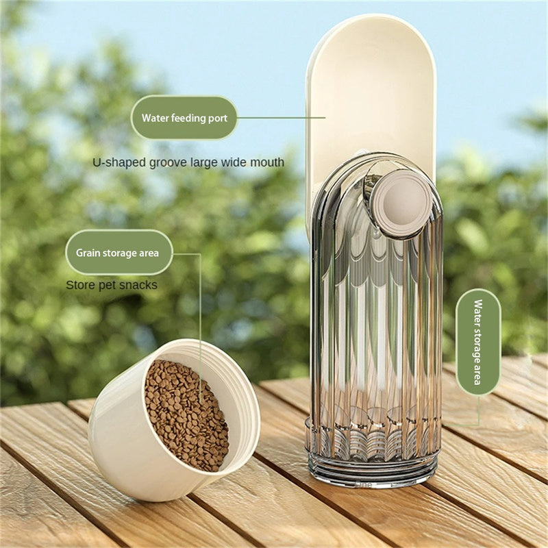 2 In 1 Pet Water Cup Segment Design Green Dog Walking Portable Drinking Cup Dog Feeding Supplies Pet Supplies Dog Walkin