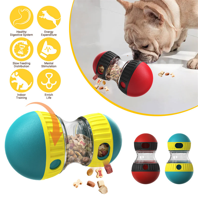 Food Dispensing Dog Toy Tumbler Leaky Food Ball Puzzle Toys Interactive Slowly Feeding Protect Stomach Increase Intellig