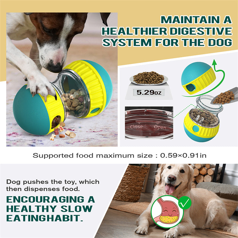 Food Dispensing Dog Toy Tumbler Leaky Food Ball Puzzle Toys Interactive Slowly Feeding Protect Stomach Increase Intellig