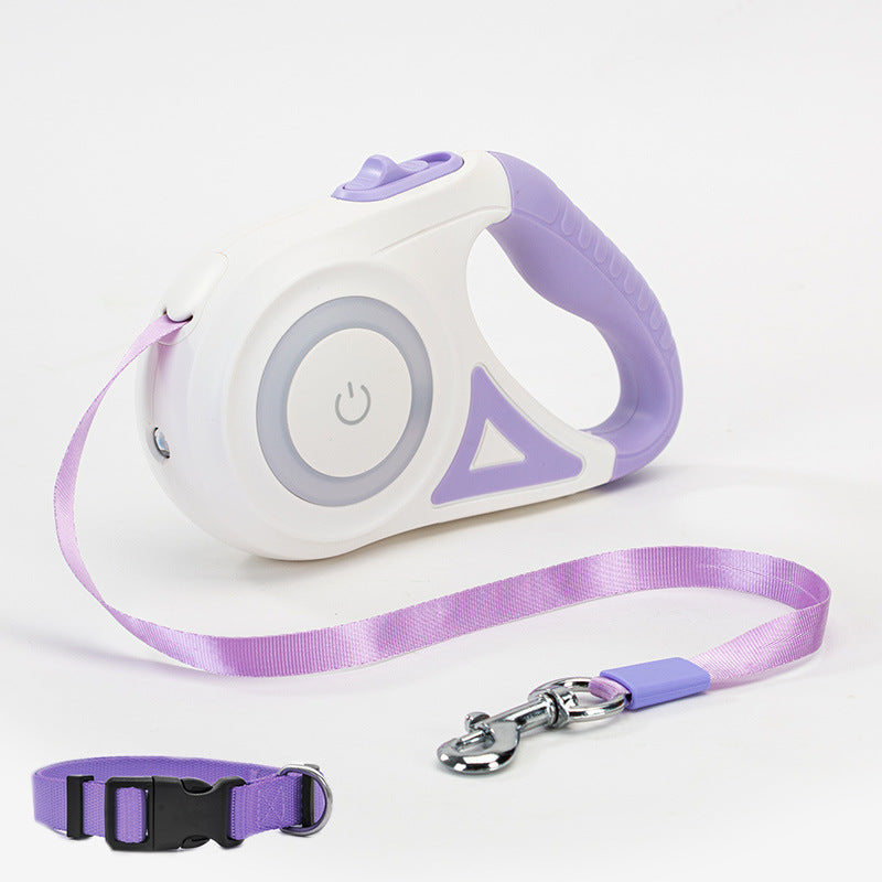 Dog Leash Retractable Leash And Dog Collar Spotlight Automatic Pet Dog Cat Traction Rope For Small Medium Dogs Pet Produ