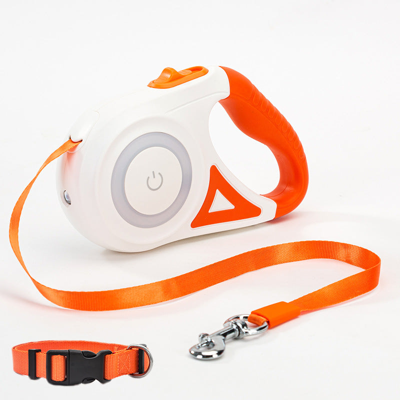 Dog Leash Retractable Leash And Dog Collar Spotlight Automatic Pet Dog Cat Traction Rope For Small Medium Dogs Pet Produ