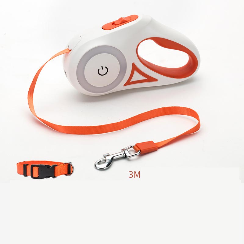 Dog Leash Retractable Leash And Dog Collar Spotlight Automatic Pet Dog Cat Traction Rope For Small Medium Dogs Pet Produ
