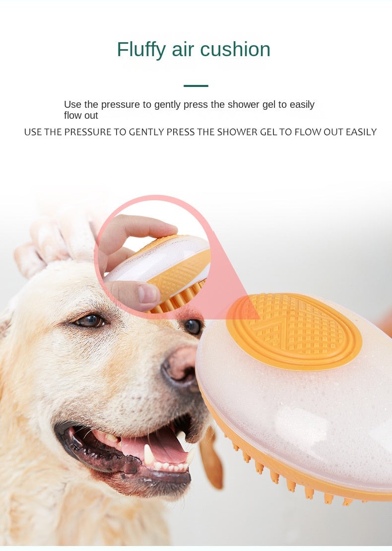 Dog Cat Bath Brush 2-in-1 Pet SPA Massage Comb Soft Silicone Pets Shower Hair Grooming Cmob Dog Cleaning Tool Pet Produc