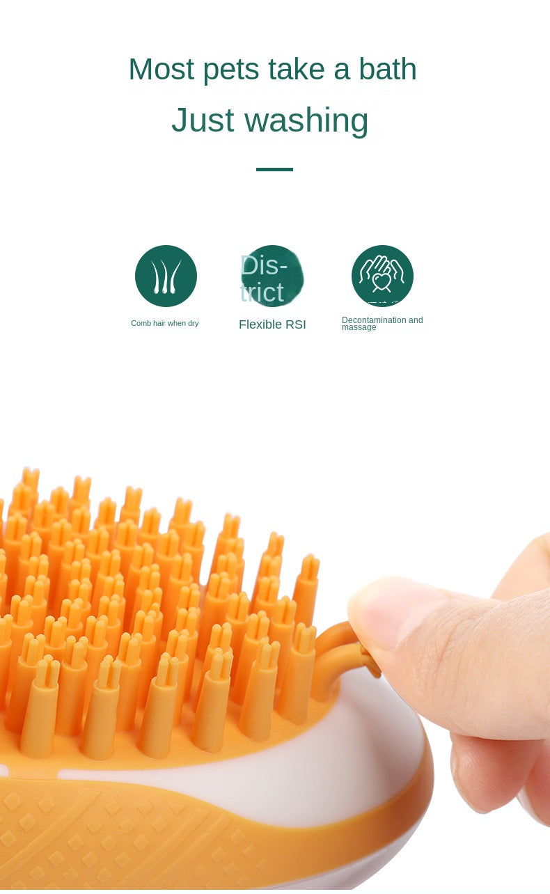 Dog Cat Bath Brush 2-in-1 Pet SPA Massage Comb Soft Silicone Pets Shower Hair Grooming Cmob Dog Cleaning Tool Pet Produc
