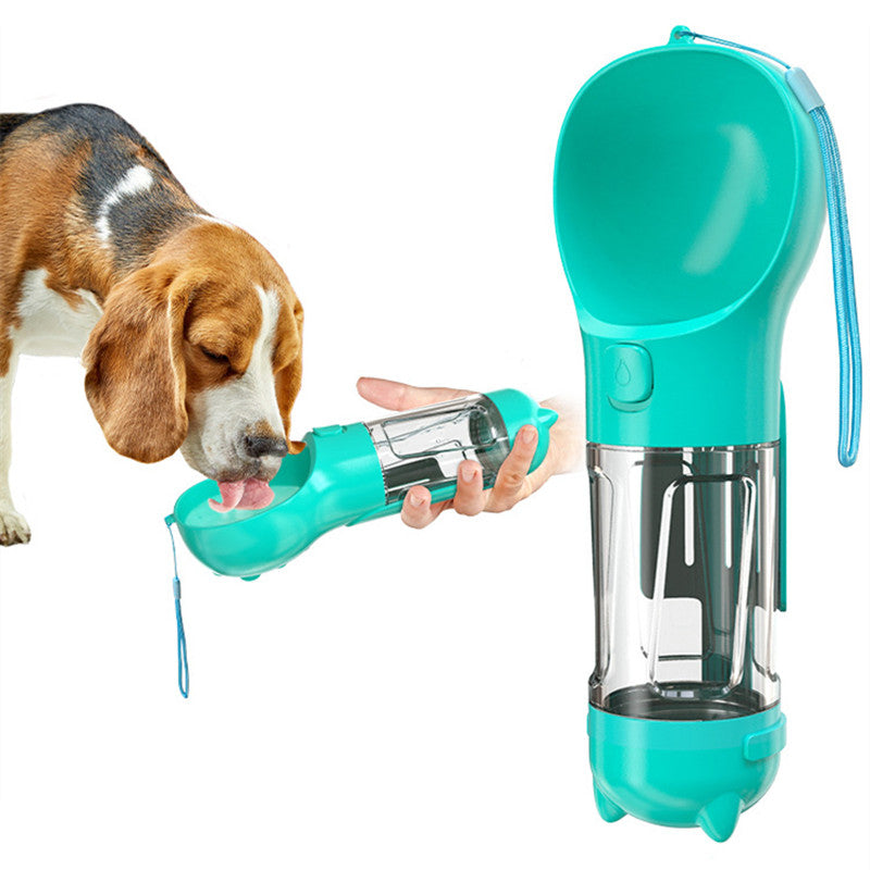 Pet Water Bottle Feeder Bowl Garbage Bag Storage Portable Pet Outdoor Travel 3 In 1 Dog Water Bottle