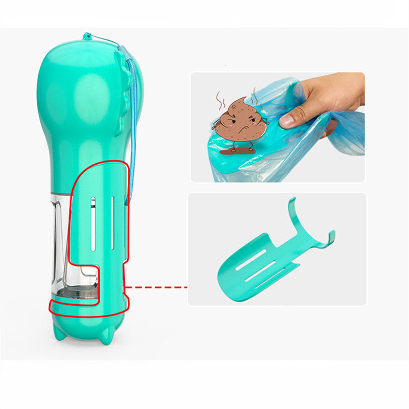 Pet Water Bottle Feeder Bowl Garbage Bag Storage Portable Pet Outdoor Travel 3 In 1 Dog Water Bottle